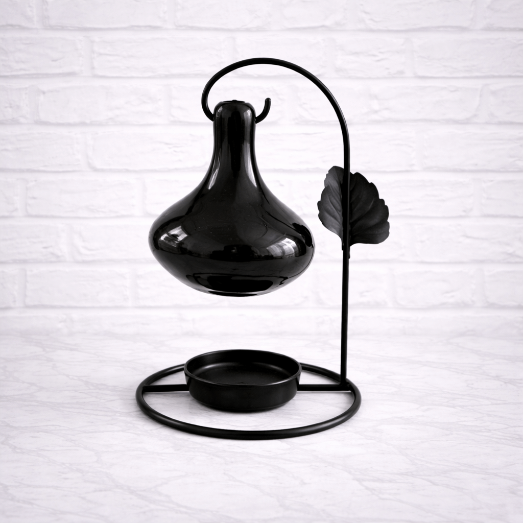 Καυστήρας μεταλλικός με κεραμική βάση Μαύρος 17.5 cm