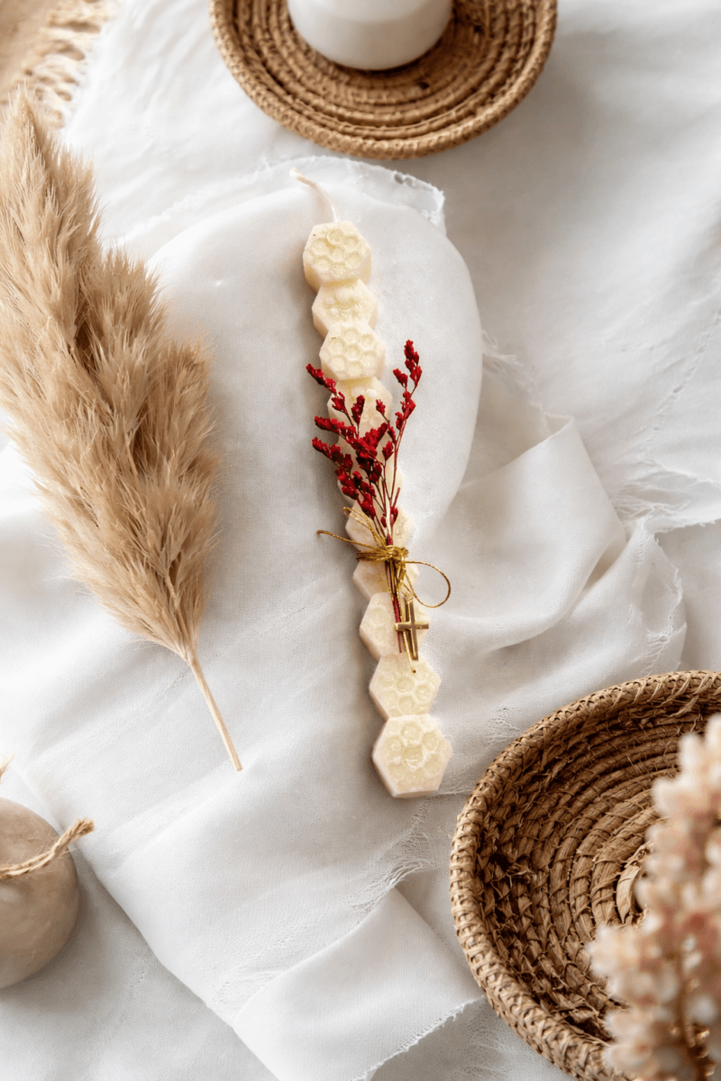 Χειροποίητη Πασχαλινή Λαμπάδα Σταυρός