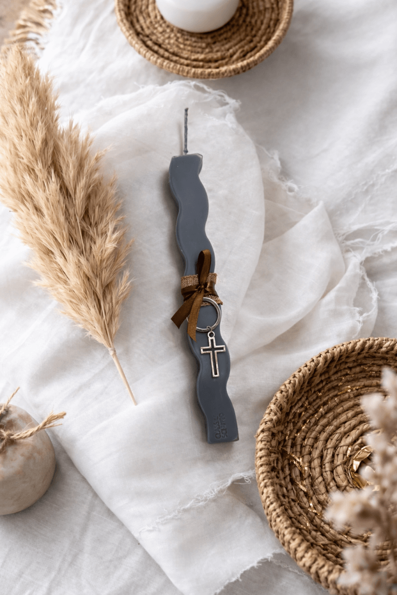 Χειροποίητη Πασχαλινή Λαμπάδα Σταυρός (2)