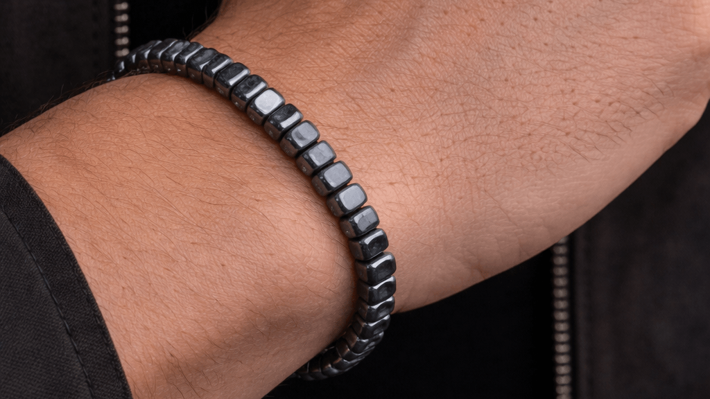 Ανδρικό Βραχιόλι Ατσάλι με Μίνιμαλ Χάντρες