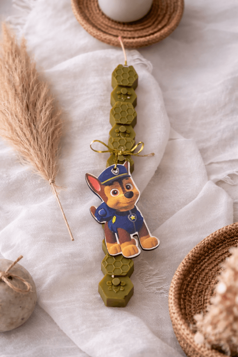 Χειροποίητη Πασχαλινή Λαμπάδα Chase (paw patrols)