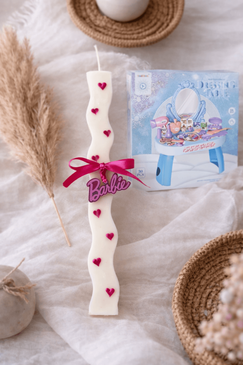 Χειροποίητη Πασχαλινή Λαμπάδα Barbie + Τουαλέτα Κρεβατοκάμαρας 30 (τεμ)