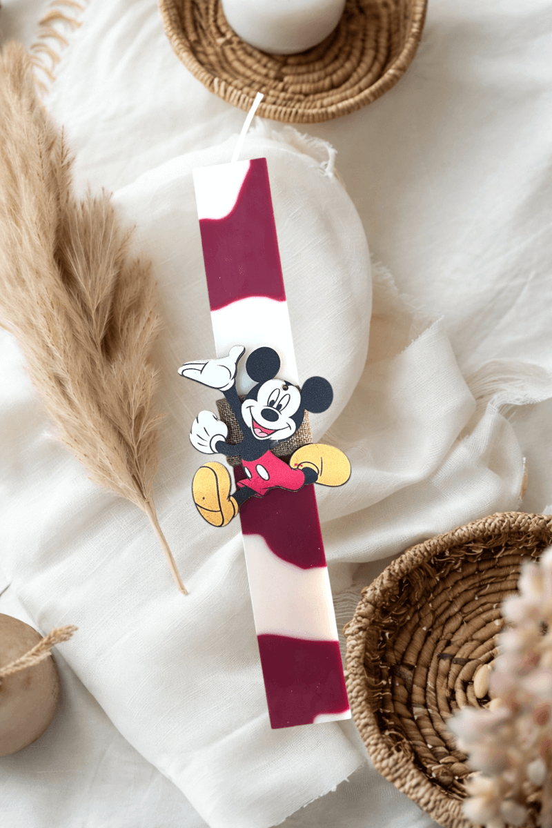 Χειροποίητη Πασχαλινή Λαμπάδα Mickey Mouse