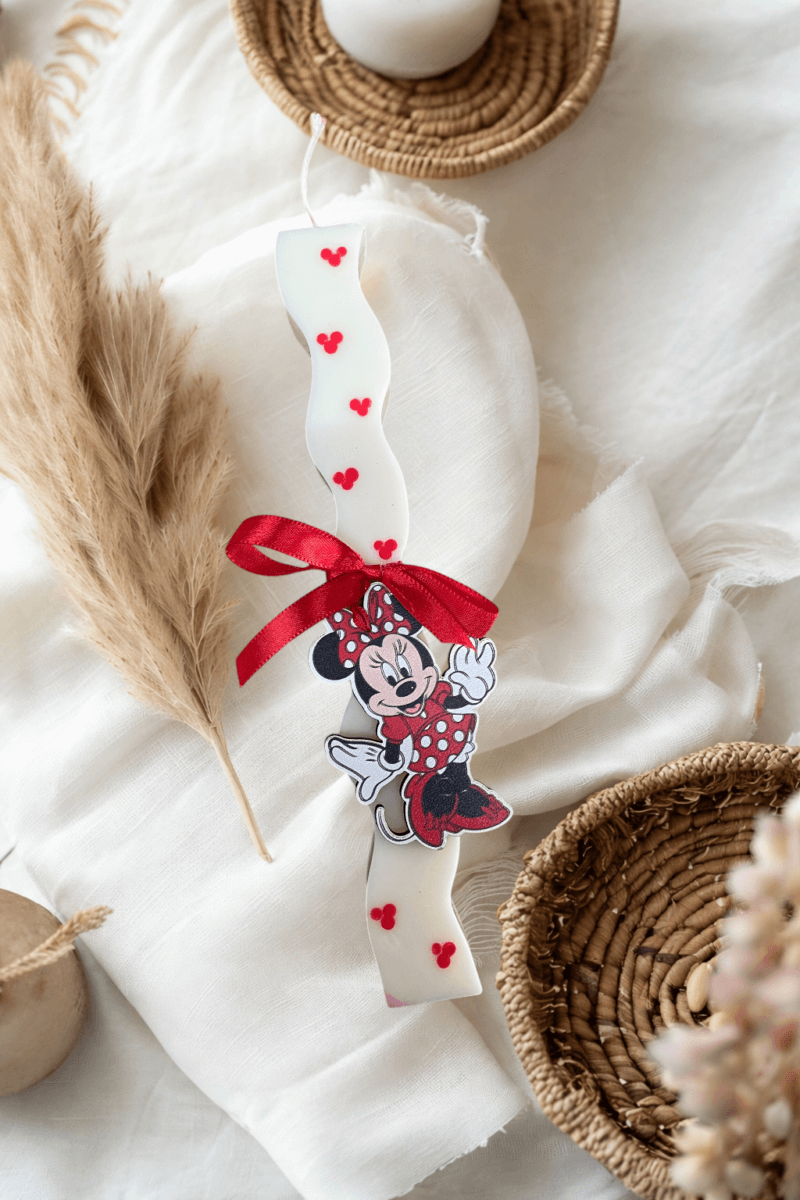 Χειροποίητη Πασχαλινή Λαμπάδα Minnie Mouse