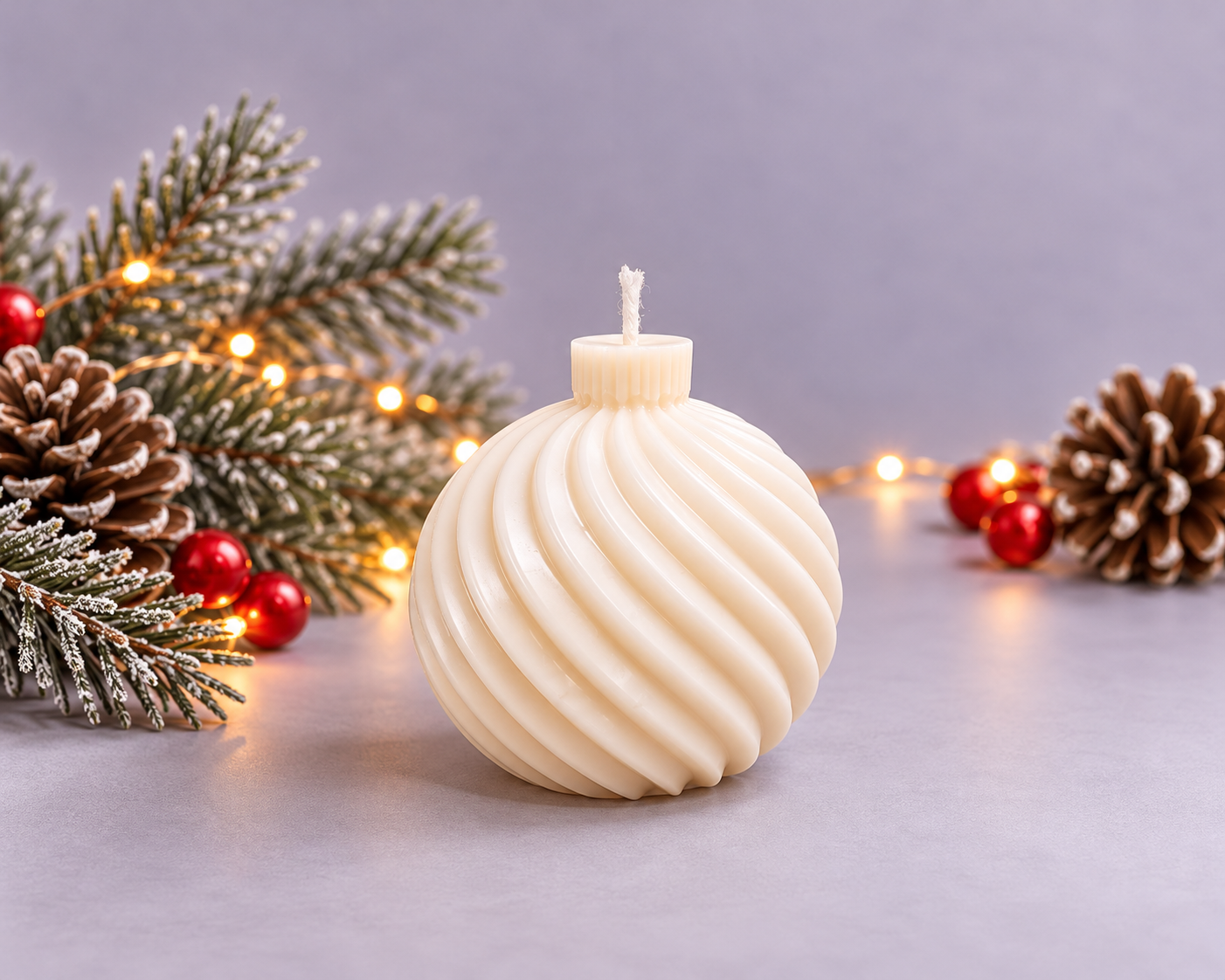 Χειροποίητο Διακοσμητικό Κερί Σόγιας Christmas Ball
